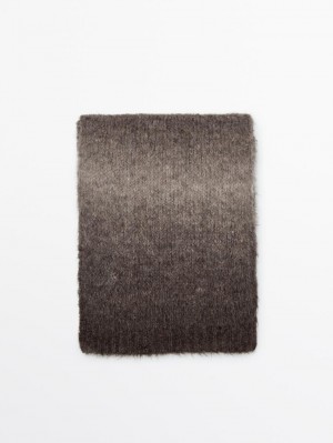 Massimo Dutti Alpaca Blend Women Scarf Dark Brown | US-XA3420716