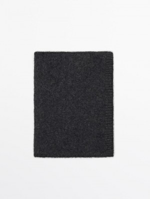 Massimo Dutti Alpaca Blend Women Scarf Dark Grey | US-BI9032856