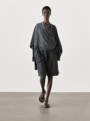 Massimo Dutti Cashmere Cape Women Sweater Dark Grey | US-IV4830162