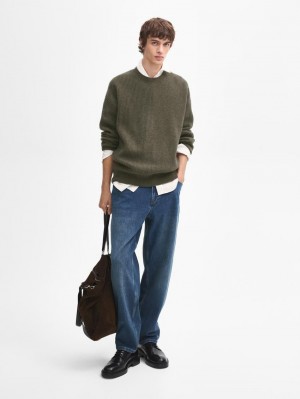 Massimo Dutti Cashmere Knitted Jumper Men Jumpers Green | US-BP3571942