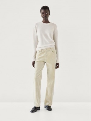 Massimo Dutti Cashmere Knitted Women Jumpers Cream | US-SX7612094