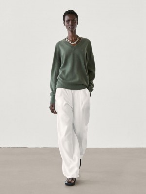 Massimo Dutti Cashmere Women Jumpers Dark Green | US-UA4752398