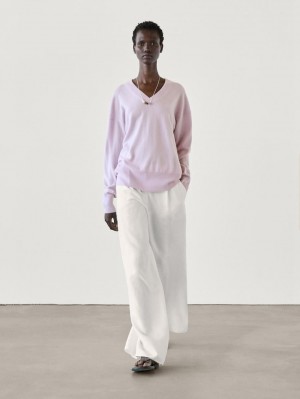 Massimo Dutti Cashmere Women Jumpers Light Purple | US-VG2471635