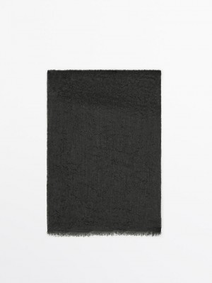 Massimo Dutti Cashmere Women Scarf Dark Grey | US-MA7905623