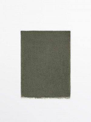 Massimo Dutti Cashmere Women Scarf Green | US-UQ7934680
