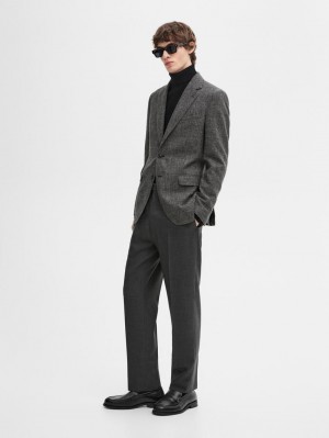 Massimo Dutti Cotton Blend Smart Men Blazer Grey | US-SF6729483