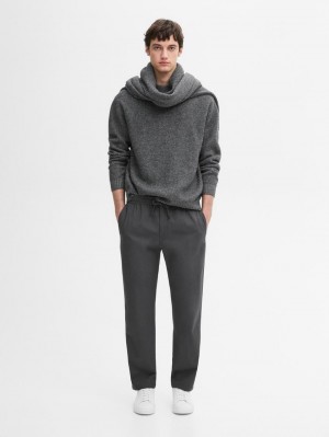 Massimo Dutti Cotton Jogger Fit Men Trousers Grey | US-LR7629548