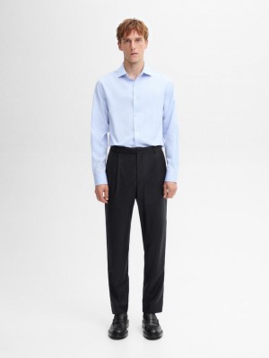 Massimo Dutti Cotton Men Shirts Blue | US-FZ7563481