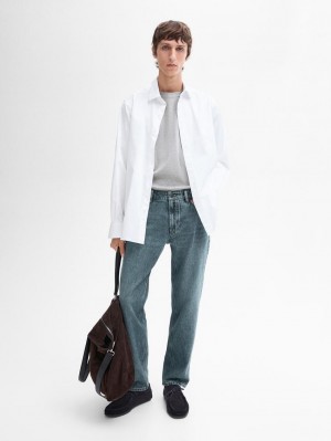 Massimo Dutti Cotton Regular Fit Men Shirts White | US-YR1905734