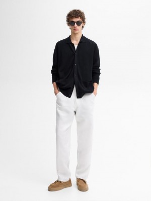 Massimo Dutti Cotton Ribbed Knit Men Cardigan Navy | US-XN6835720