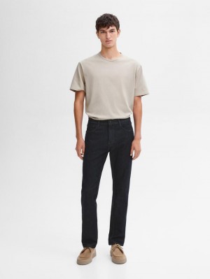 Massimo Dutti Cotton Short Sleeve Men T-Shirt Beige | US-VC7132048