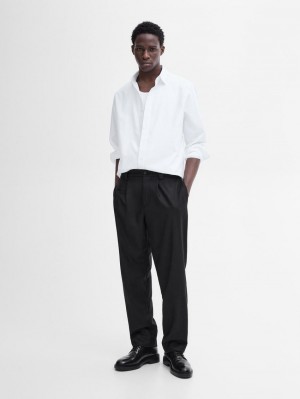Massimo Dutti Cotton Twill Men Shirts White | US-HW9476501