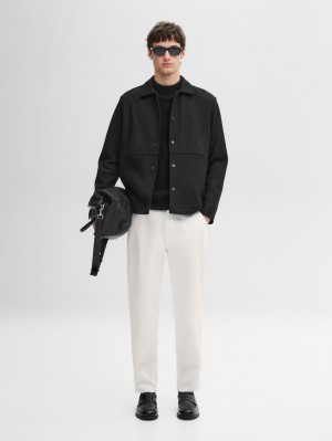 Massimo Dutti Cropped Fit Denim Men Trousers White | US-HC2971460