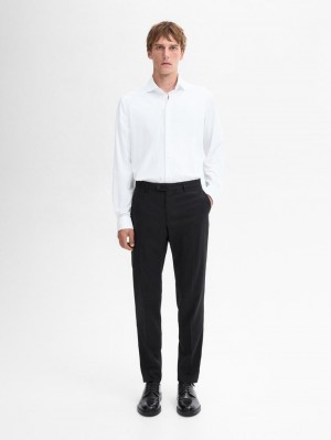 Massimo Dutti Easy Iron Slim Fit Men Shirts White | US-ME4619783