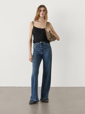 Massimo Dutti Flare-fit High-waist Women Jeans Blue | US-MU5829413