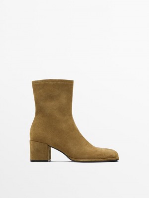 Massimo Dutti High-heel Women Ankle Boots Brown | US-PK1720384