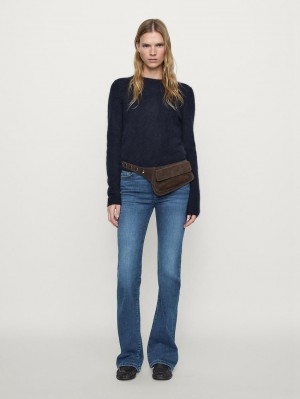 Massimo Dutti High-waist Skinny Flared Women Jeans Blue | US-FE0975618