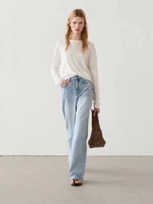 Massimo Dutti Knitted With Wool Women Sweater Cream | US-CW9328061