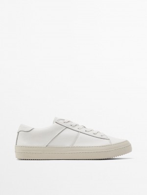 Massimo Dutti Nappa Men Sneakers White | US-NL8603412