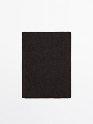 Massimo Dutti Plain Cashmere Women Scarf Dark Brown | US-ZT9583016
