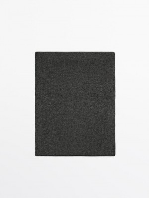 Massimo Dutti Plain Cashmere Women Scarf Dark Grey | US-UR5742961