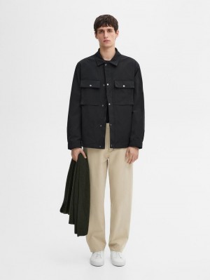 Massimo Dutti Pocket Details Men Jacket Navy | US-AQ8206971