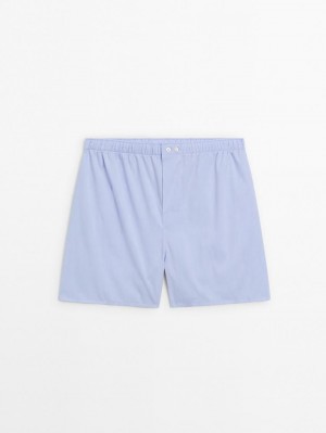 Massimo Dutti Poplin Men Underwear Blue | US-UV1283496