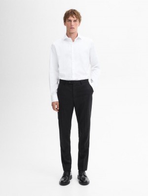 Massimo Dutti Regular-fit Cotton Men Shirts White | US-NZ3269578