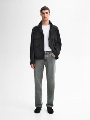 Massimo Dutti Relaxed Fit Mid-bleach Men Jeans Grey | US-OI6839704
