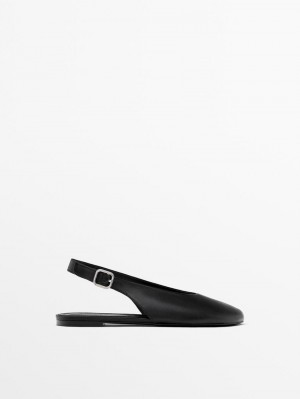 Massimo Dutti Slingback Women Ballet Flats Black | US-IN4876925