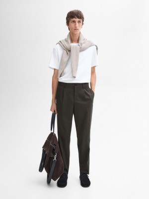 Massimo Dutti Stretch Twill Men Trousers Dark Brown | US-XH5634201