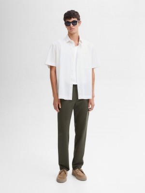 Massimo Dutti Technical With Waistband Detail Men Trousers Khaki | US-JX9573086