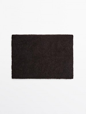 Massimo Dutti Wool Blend Knit Women Scarf Chocolate | US-YL4089136