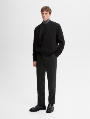 Massimo Dutti Wool Blend Suit Men Trousers Dark Grey | US-VI1975260