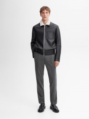 Massimo Dutti Wool Blend Suit Men Trousers Grey | US-GN2384071