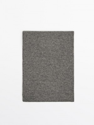 Massimo Dutti Wool Blend Women Scarf Grey | US-FS9187035