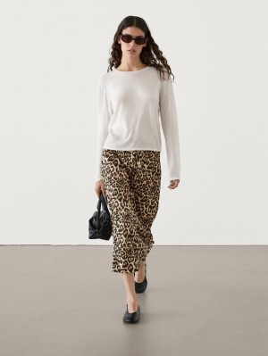 Massimo Dutti Wool Knit Women Sweater Cream | US-OA2150369