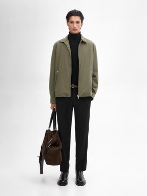 Massimo Dutti Zipped Pockets Detail Men Jacket Khaki | US-WM5413687