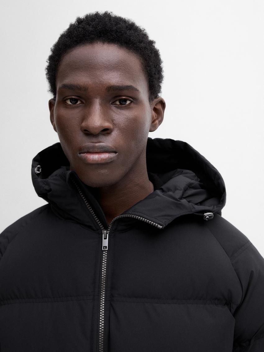 Massimo Dutti Adjustable Hood Men Puffer Jacket Navy | US-NI1370548