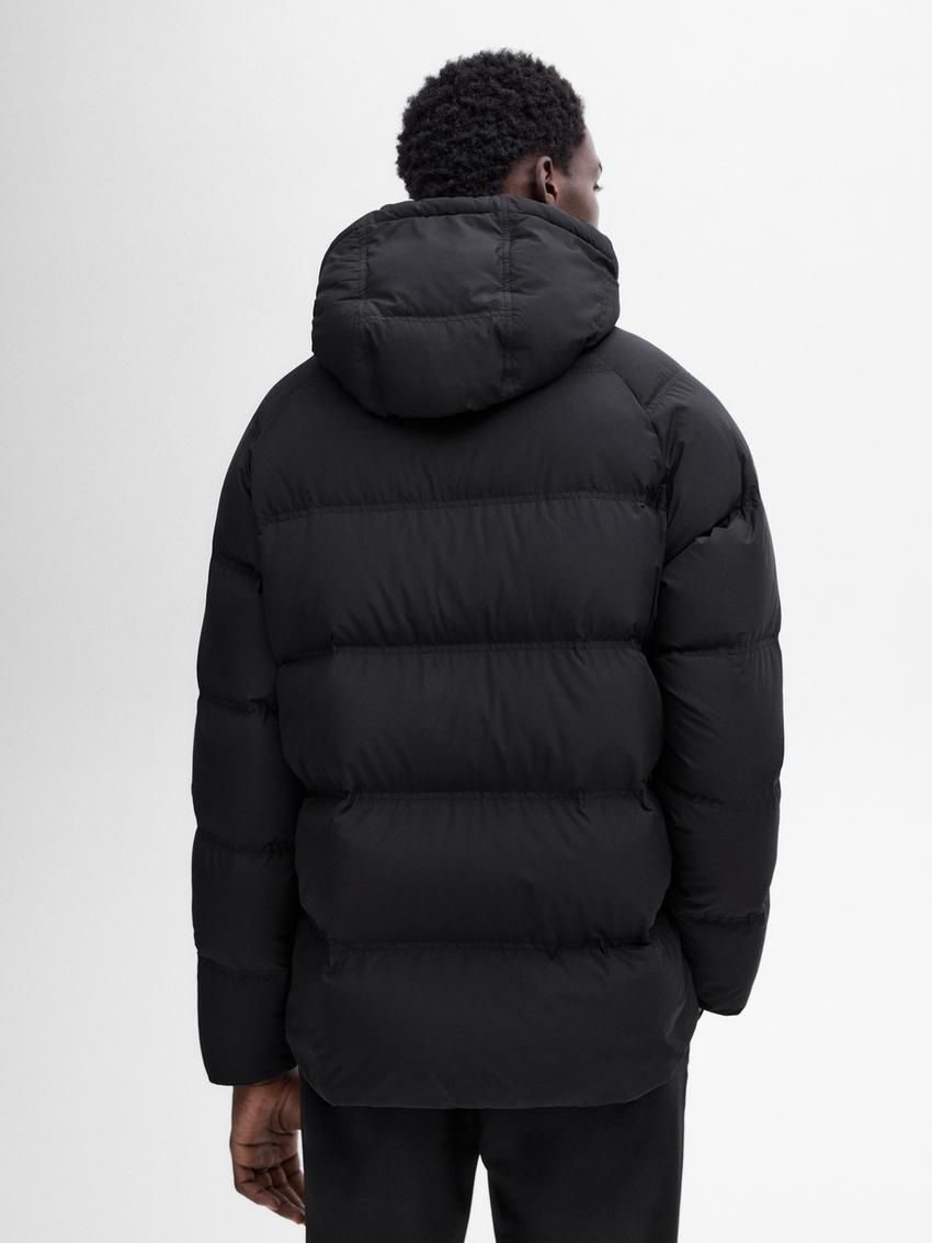 Massimo Dutti Adjustable Hood Men Puffer Jacket Navy | US-NI1370548
