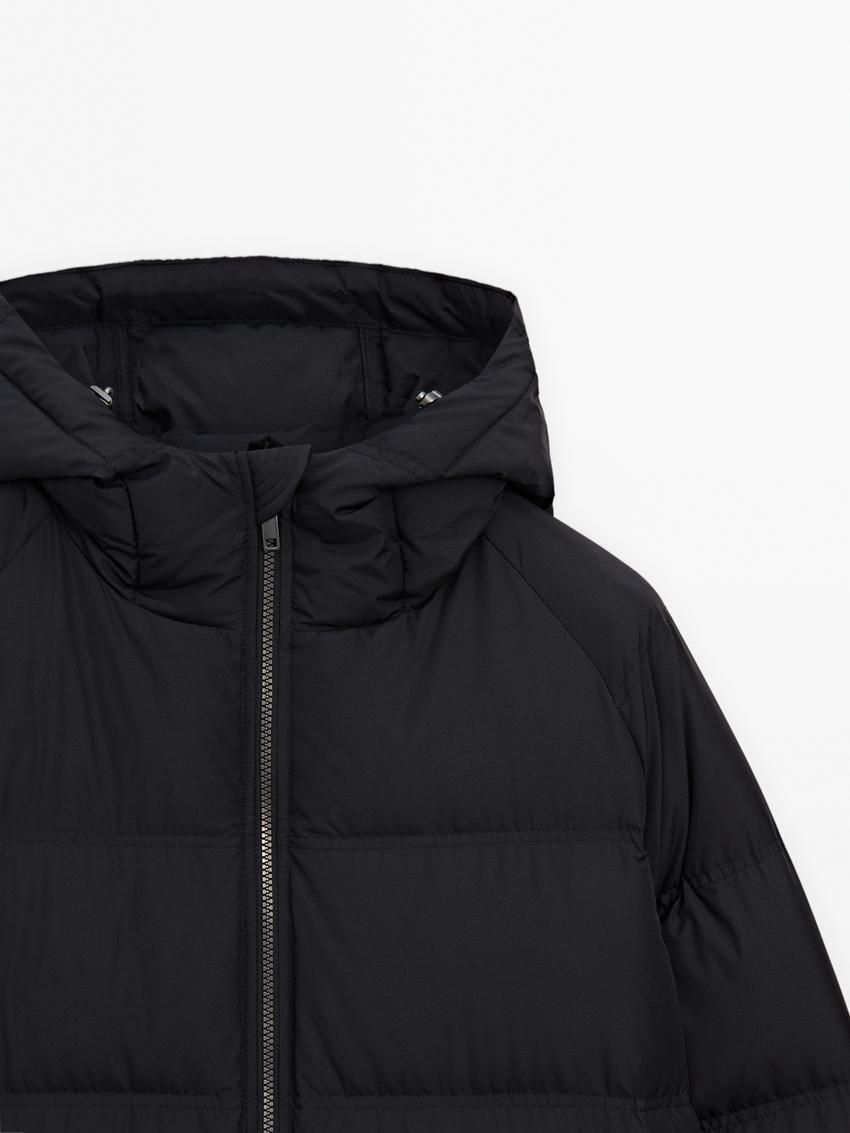 Massimo Dutti Adjustable Hood Men Puffer Jacket Navy | US-NI1370548