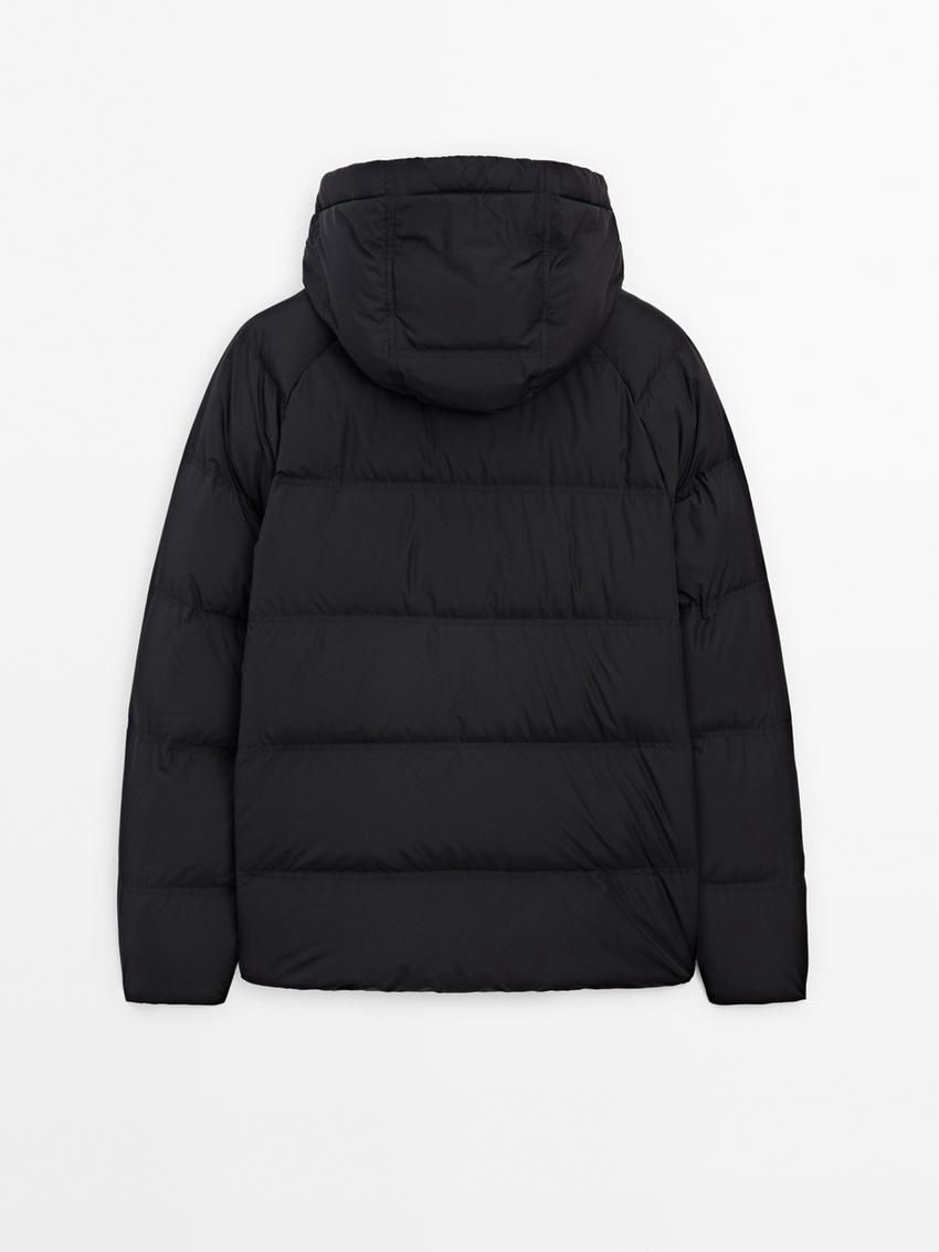 Massimo Dutti Adjustable Hood Men Puffer Jacket Navy | US-NI1370548