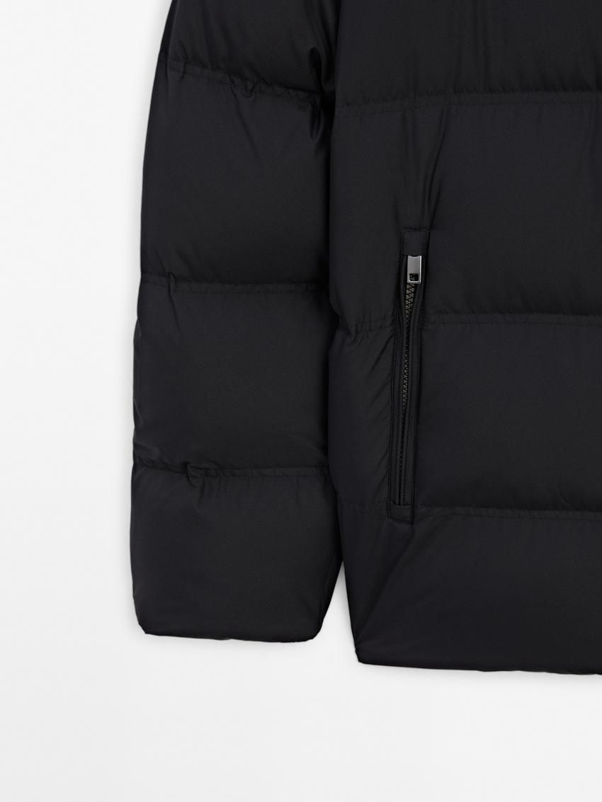 Massimo Dutti Adjustable Hood Men Puffer Jacket Navy | US-NI1370548