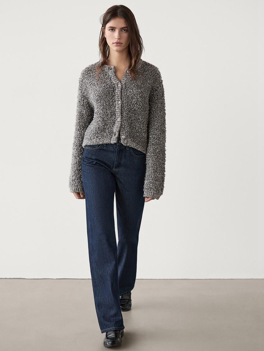 Massimo Dutti Alpaca Blend With Button Detail Women Cardigan Grey | US-EY6907248