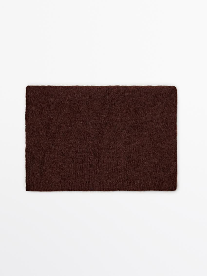 Massimo Dutti Alpaca Blend Women Scarf Brown Red | US-BN4036892
