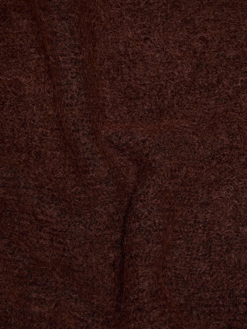 Massimo Dutti Alpaca Blend Women Scarf Brown Red | US-BN4036892
