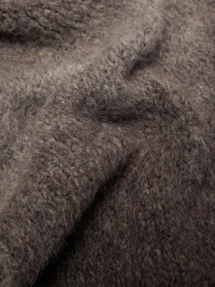 Massimo Dutti Alpaca Blend Women Scarf Dark Brown | US-XA3420716