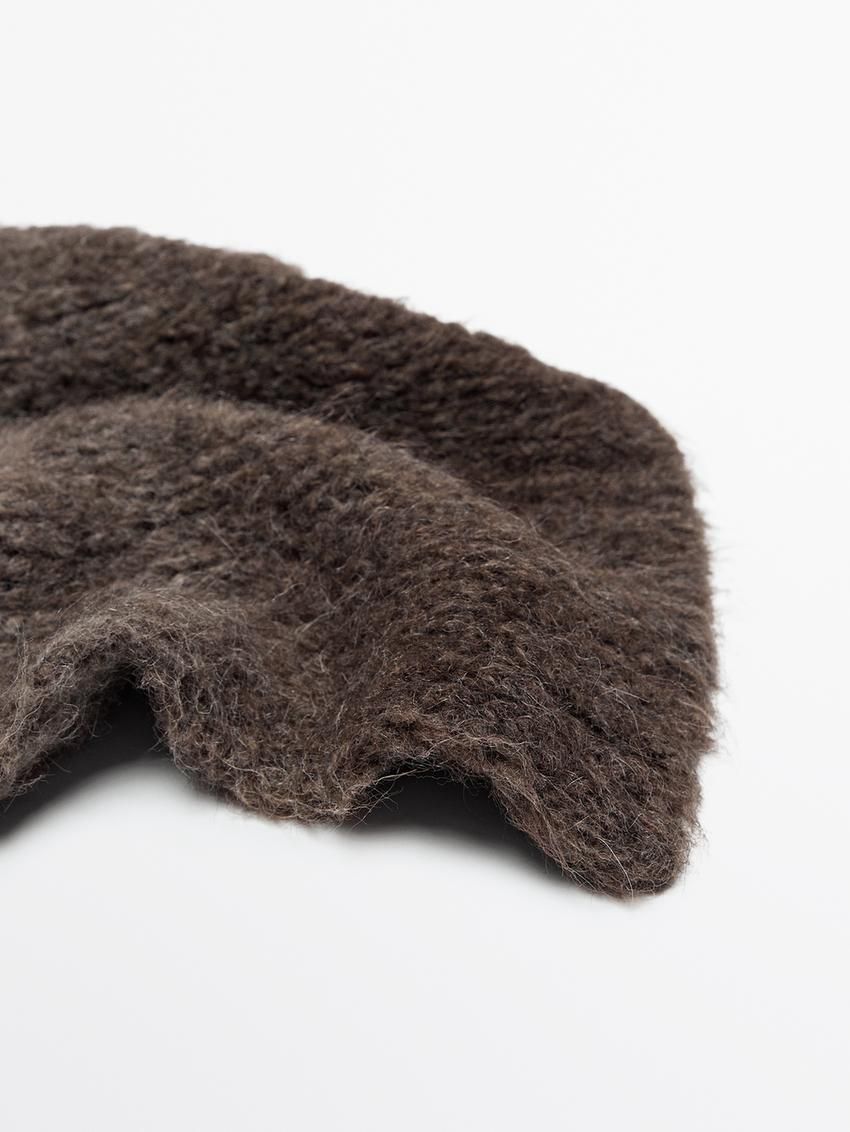 Massimo Dutti Alpaca Blend Women Scarf Dark Brown | US-XA3420716