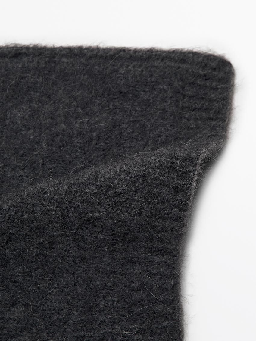Massimo Dutti Alpaca Blend Women Scarf Dark Grey | US-BI9032856