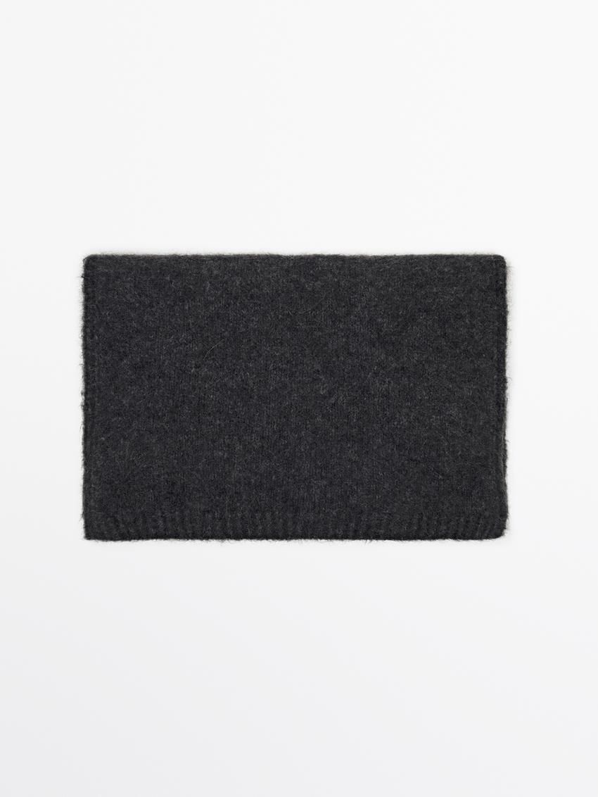 Massimo Dutti Alpaca Blend Women Scarf Dark Grey | US-BI9032856